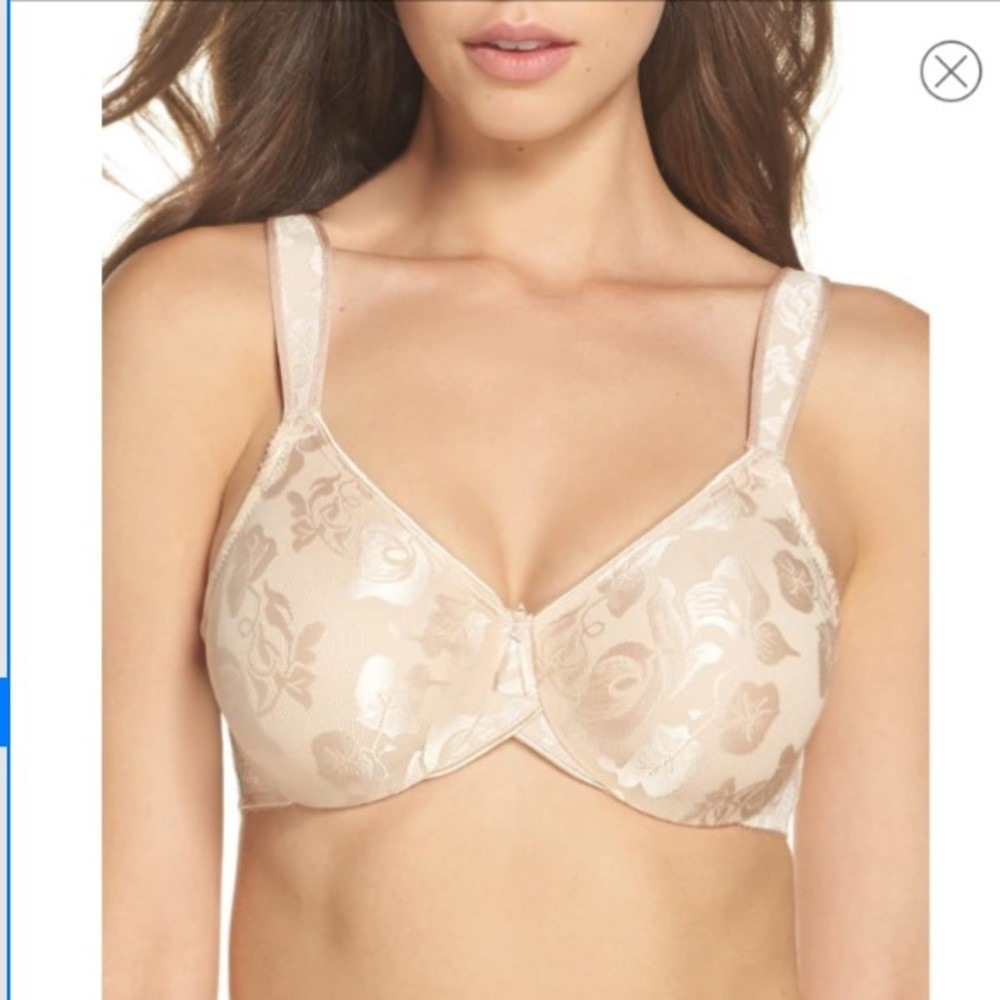 Wacoal Bra Women 36DD Nude Awareness Underwire Full Coverage Jacquard Floral NWT